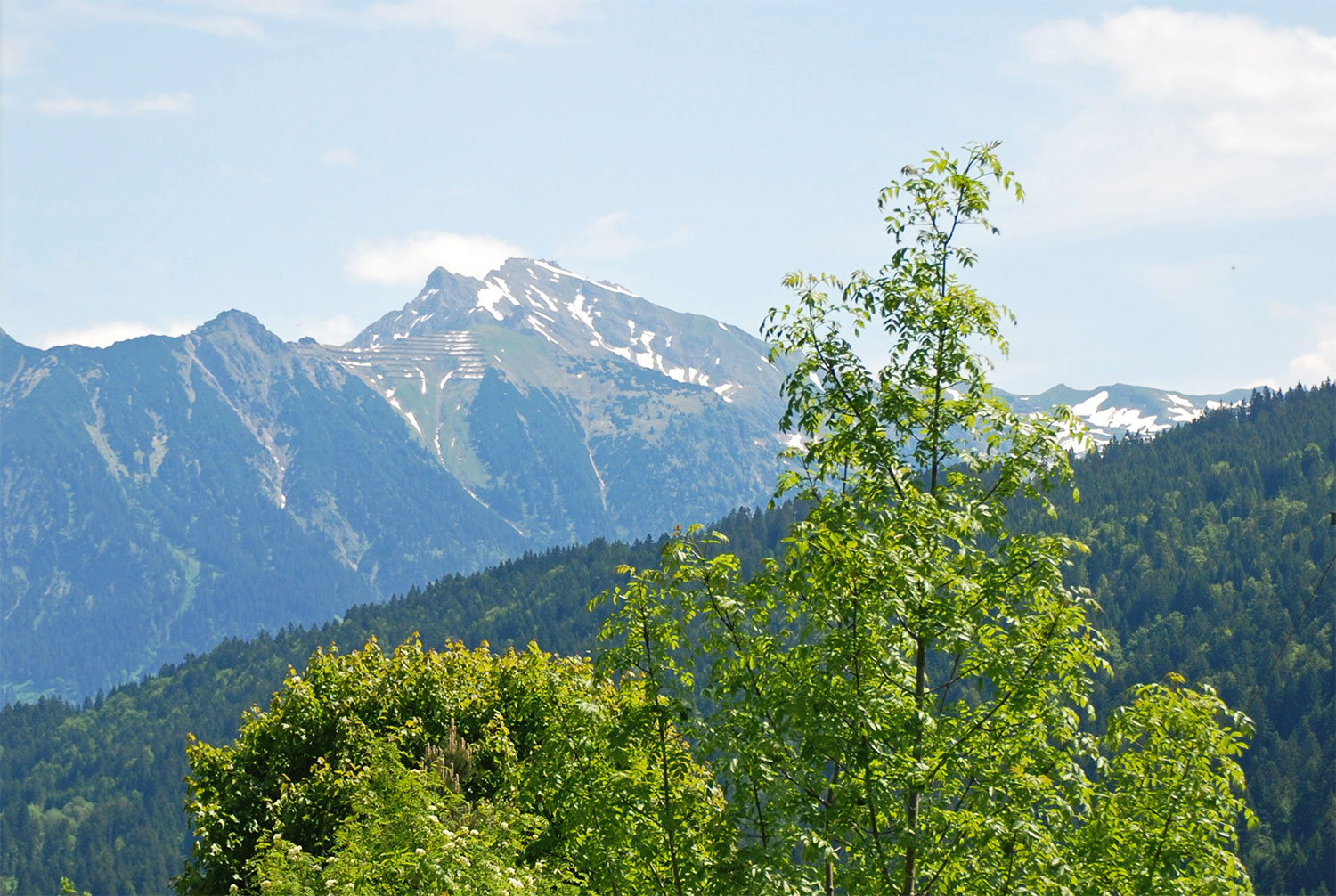 Blick auf den Berg Nebelhorn im Allgäu - Haus Narzisse Kleinwalsertal