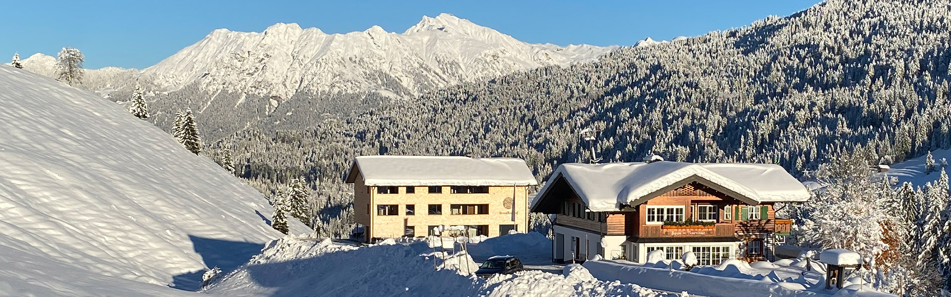 Haus Narzisse und Straußberghof im Sommer - Ferienwohnungen Kleinwalsertal - Ruhige Lage